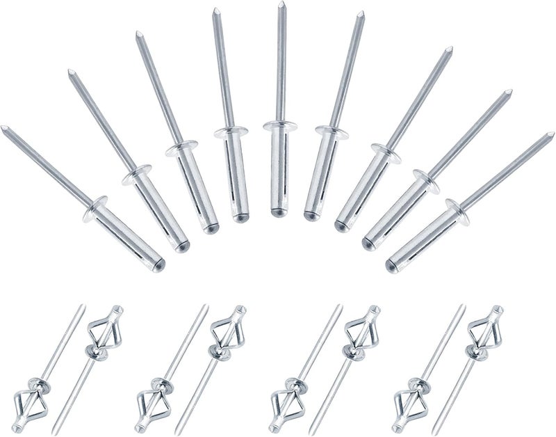 Jersvimc 5/32" x 3/4" Trifold Exploding Pop Rivets, Solid Aluminum Tri Grip Rivets Bulb Style Rivets Large Flange Rivets Big Headed Rivets for Kayak Marine Boat - 50Pcs - Image 1